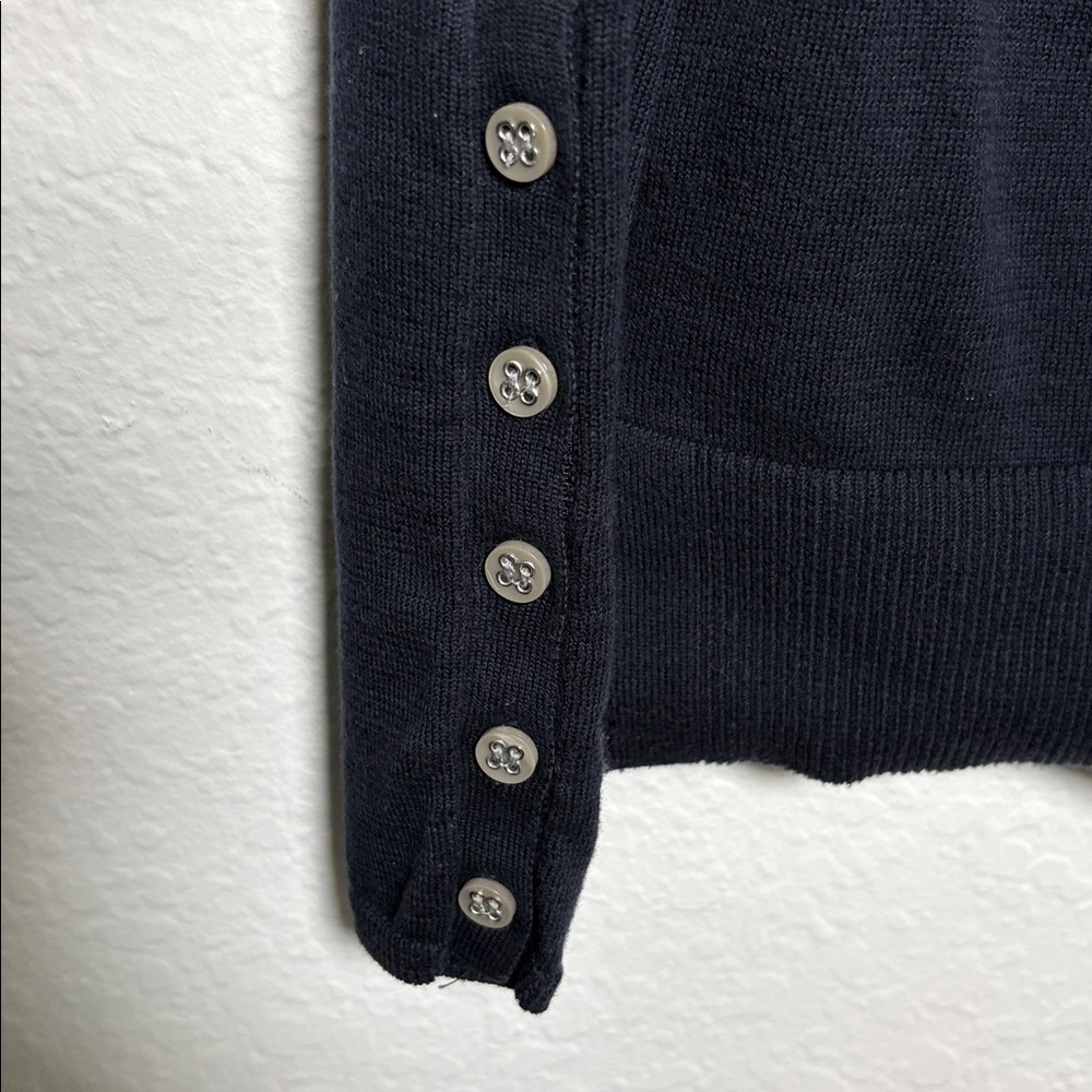 Lacoste Navy V-Neck Long Sleeve Sweater - Picture 5 of 9